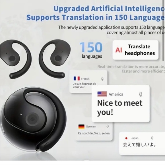G310 (NEW) AI Translation 144+ Languages Headset Real-time Two-way Translation - Picture 3 of 7
